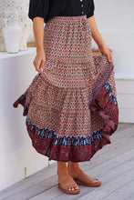 Load image into Gallery viewer, Gianni Red/Black Boho Print Maxi Skirt
