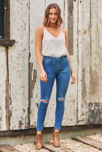 Load image into Gallery viewer, Rip knee Blue Denim