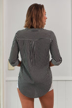 Load image into Gallery viewer, Lorna Black Stripe V Neck Shirt