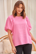 Load image into Gallery viewer, Piper Pink Linen Batwing Top