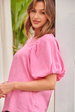 Load image into Gallery viewer, Piper Pink Linen Batwing Top