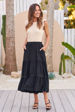 Load image into Gallery viewer, Kira Black Lace Detailed Hi/Low Maxi Skirt