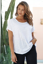 Load image into Gallery viewer, Micaela White Batwing Sleeve Cotton Tee