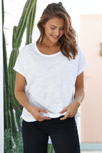 Load image into Gallery viewer, Micaela White Batwing Sleeve Cotton Tee