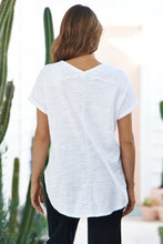 Load image into Gallery viewer, Micaela White Batwing Sleeve Cotton Tee
