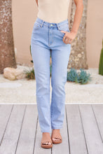 Load image into Gallery viewer, Mary Light Blue Straight Cut Stretch Denim Jeans