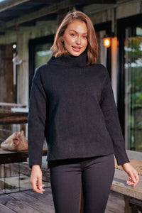 Sophie High Neck Black Knit Jumper