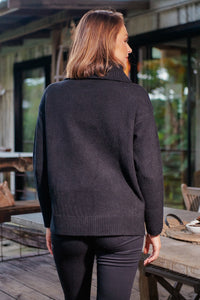 Sophie High Neck Black Knit Jumper