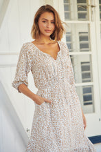 Load image into Gallery viewer, Robin White/Beige Leopard Print Elasticated Waist Maxi Dress