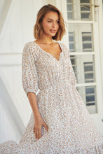 Load image into Gallery viewer, Robin White/Beige Leopard Print Elasticated Waist Maxi Dress