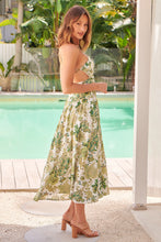 Load image into Gallery viewer, Marianne Green Floral Open Back Tiered Dress