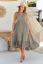 Load image into Gallery viewer, Bethanie Layered Midi Sage Dress