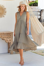 Load image into Gallery viewer, Bethanie Layered Midi Sage Dress