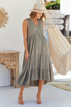 Load image into Gallery viewer, Bethanie Layered Midi Sage Dress