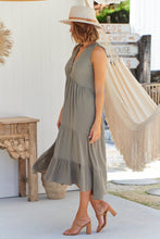 Load image into Gallery viewer, Bethanie Layered Midi Sage Dress