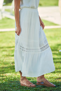 Dharma White Lace Maxi Skirt