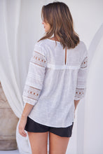 Load image into Gallery viewer, Porter Tassle White Long Sleeve Top