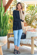 Load image into Gallery viewer, Indiana Oversized Batwing Black/Beige Long Sleeve Knit