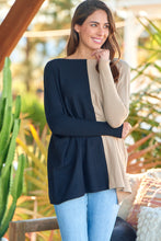Load image into Gallery viewer, Indiana Oversized Batwing Black/Beige Long Sleeve Knit