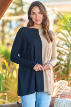 Load image into Gallery viewer, Indiana Oversized Batwing Black/Beige Long Sleeve Knit