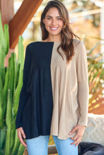 Load image into Gallery viewer, Indiana Oversized Batwing Black/Beige Long Sleeve Knit