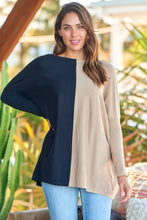 Load image into Gallery viewer, Indiana Oversized Batwing Black/Beige Long Sleeve Knit