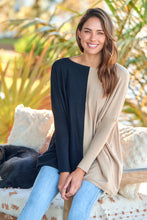 Load image into Gallery viewer, Indiana Oversized Batwing Black/Beige Long Sleeve Knit