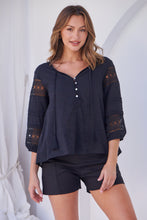 Load image into Gallery viewer, Porter Tassel Black Long Sleeve Top