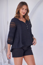 Load image into Gallery viewer, Porter Tassel Black Long Sleeve Top