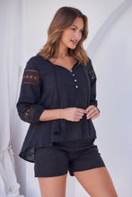 Load image into Gallery viewer, Porter Tassel Black Long Sleeve Top