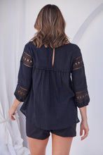 Load image into Gallery viewer, Porter Tassel Black Long Sleeve Top