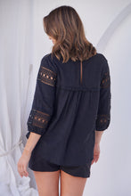 Load image into Gallery viewer, Porter Tassel Black Long Sleeve Top