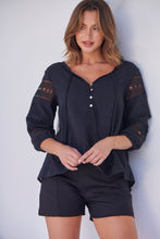 Load image into Gallery viewer, Porter Tassel Black Long Sleeve Top