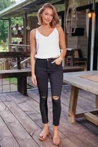 Rip Knee Black Denim Skinny Jean