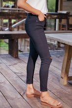 Load image into Gallery viewer, Rip Knee Black Denim Skinny Jean