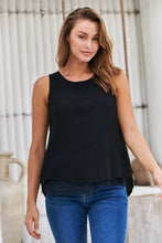 Load image into Gallery viewer, Serena Black Lace Trim Layered Singlet