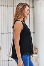 Load image into Gallery viewer, Serena Black Lace Trim Layered Singlet