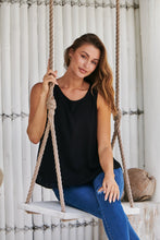 Load image into Gallery viewer, Serena Black Lace Trim Layered Singlet