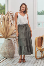 Load image into Gallery viewer, Helene Grey Satin Maxi Skirt