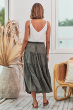 Load image into Gallery viewer, Helene Grey Satin Maxi Skirt