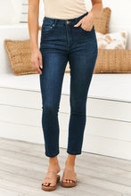 Load image into Gallery viewer, Dark denim mid rise jeans