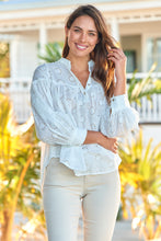 Load image into Gallery viewer, Cassandra White Embroidery Long Sleeve Shirt