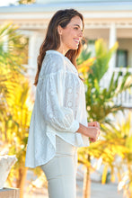 Load image into Gallery viewer, Cassandra White Embroidery Long Sleeve Shirt