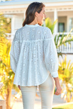 Load image into Gallery viewer, Cassandra White Embroidery Long Sleeve Shirt