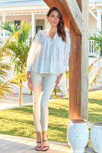 Load image into Gallery viewer, Cassandra White Embroidery Long Sleeve Shirt