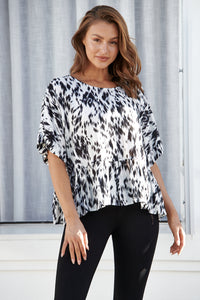 Love Frill Black Print Sleeve Top