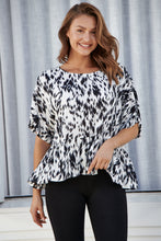 Load image into Gallery viewer, Love Frill Black Print Sleeve Top