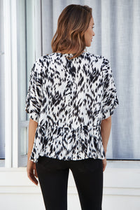 Love Frill Black Print Sleeve Top