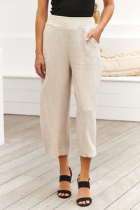 Shianne Beige Linen Culotte