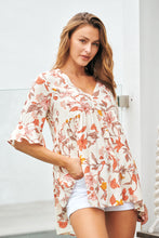 Load image into Gallery viewer, Maia 3/4 Sleeve Cream Floral Top